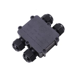 black 4-way waterproof junction box