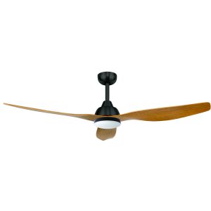 Ceiling Fan with wooden blades and light in the middle