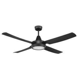 Black ceiling fan with light