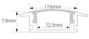LED strip light housing cross-section drawing