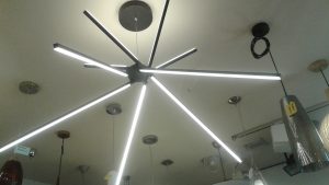 Architectural pendant light in Auckland showroom
